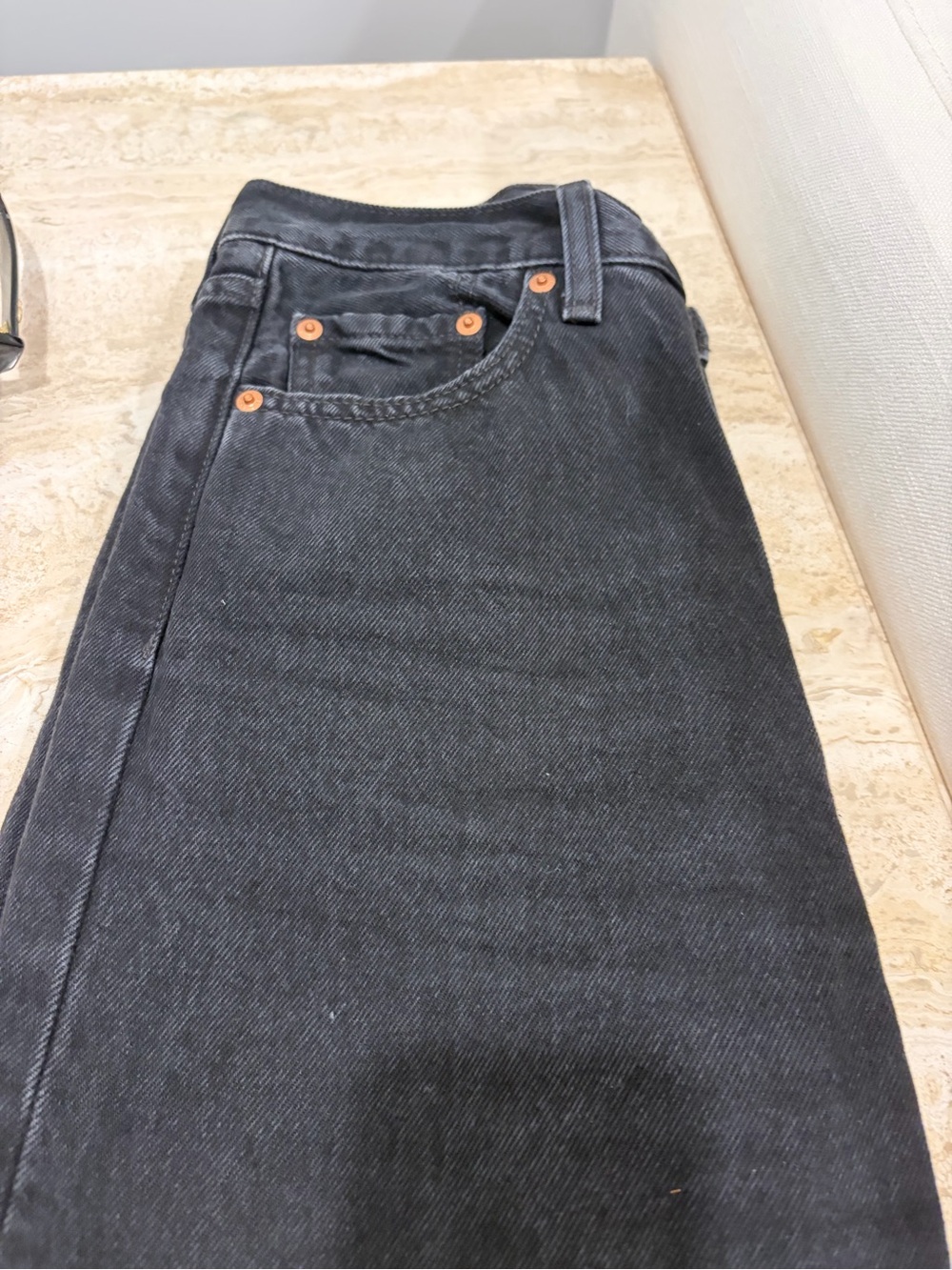 Women's Levi Ribcage Wide Leg Black Jeans
